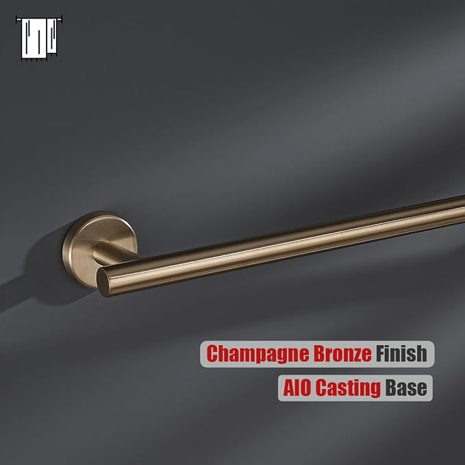 JQK Champagne Bronze Bath Towel Bar, 33 Inch 304 Stainless Steel Thicken 0.8mm - Image 8