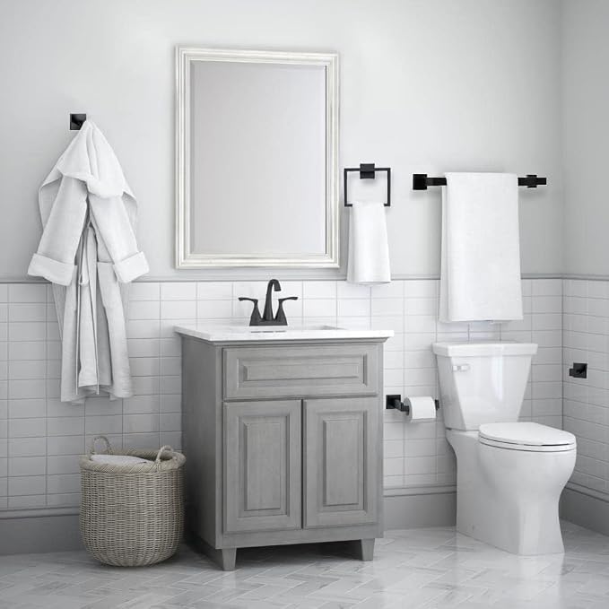 Bathroom Accessories Towel Bar Set: 20 Pieces Matte Black Bathroom Hardware - Image 2