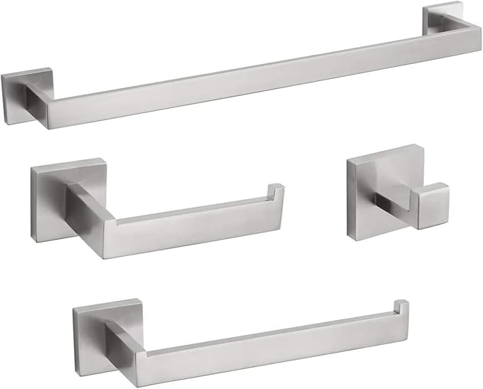 4-Piece Bathroom Hardware Set, Towel Rack Towel Bar Towel Holder Toilet Paper by Nxxcli