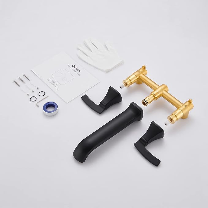Tub Filler Wall Mount Tub Faucet Black High Flow Long Spout Reach Roman Bathtub - Image 6