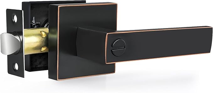 Privacy Door Levers, 1 Pack Oil Rubbed Bronze Door Handles Interior Heavy Duty by RAZCC