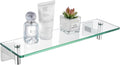 KOKOSIRI Bathroom Shelves Wall Mounted Floating Glass Shelf Polished Stainless by KOKOSIRI