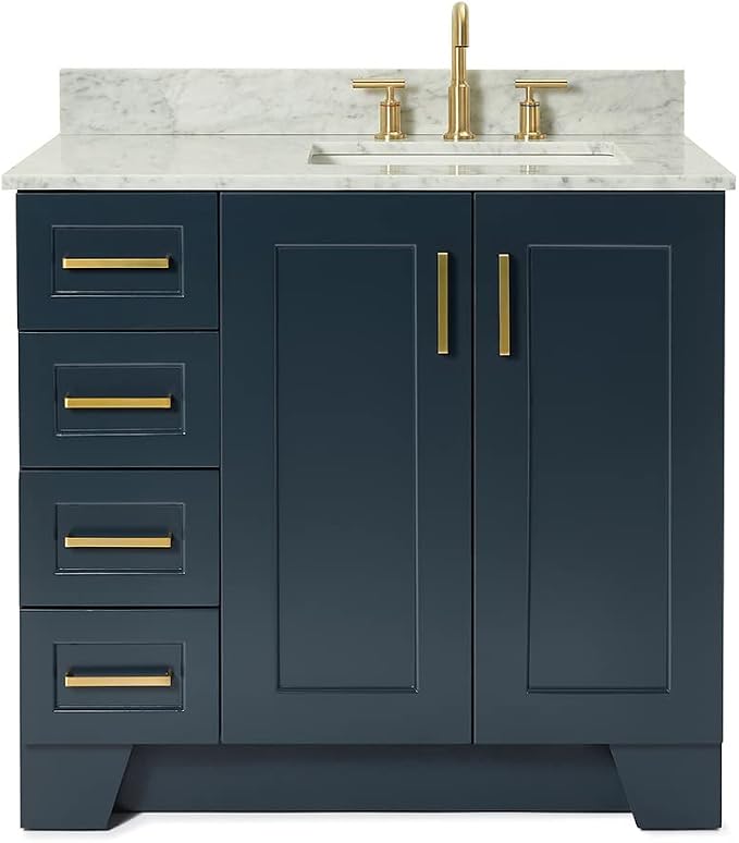 ARIEL Taylor 37 Inch Midnight Blue Bathroom Vanity by Ariel