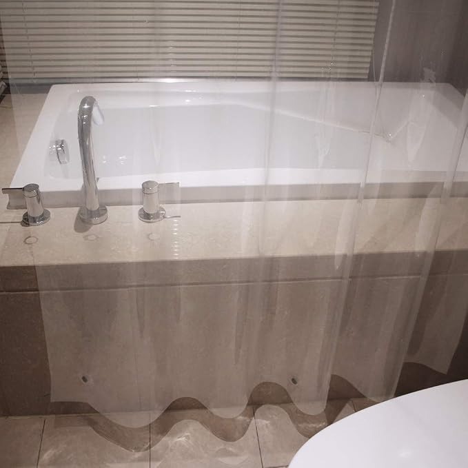 AooHome Long Shower Liner, Bottom Magnets, Heavy Duty, Water Repellent - Image 4