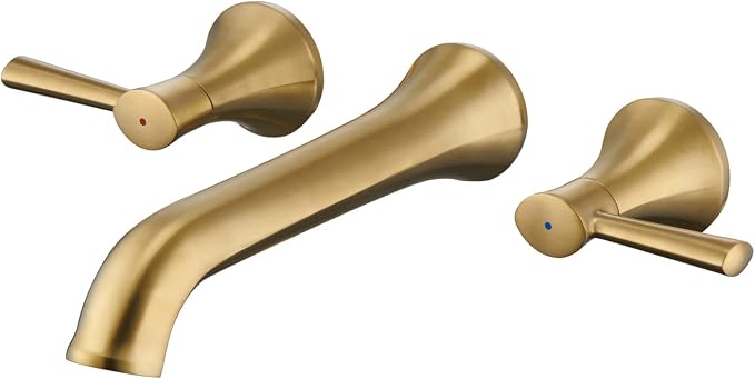 Wall Mount Tub Filler Roman Tub Faucet Brushed Gold Brass Bathtub Faucets by QinkellSanitaryWare