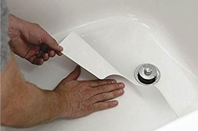 Safe Way Traction 16" X 40" White Adhesive Vinyl Anti Slip Non Skid Safety Bath by SafeWayTraction