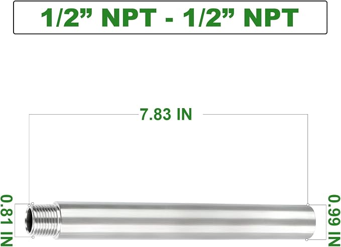 TAISHER 2PCS Stainless Steel Pipe Fittings, 1/2" NPT Male x 1/2" NPT Female - Image 4