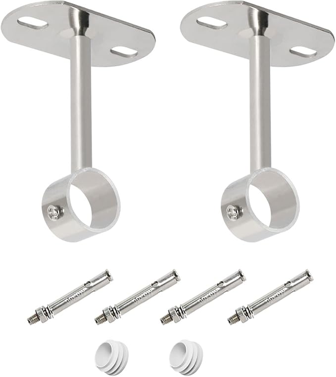 2Pcs ID25mm, Clothes Rail mounting Bracket, Shower Curtain Closet tie Rod by Ohamtes