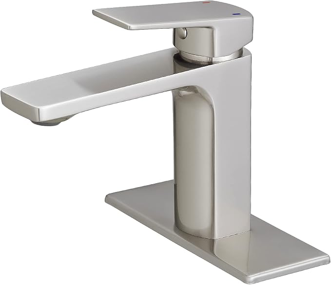 VOTON Bathroom Faucet Brushed Nickel Single Handle Bathroom Faucet 1 or 3 Hole by VOTON
