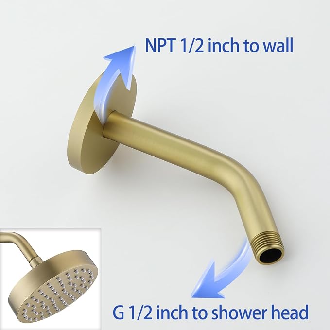 Wall Mounted Shower Arm Extension Head Holder Stainless Stee - Image 3