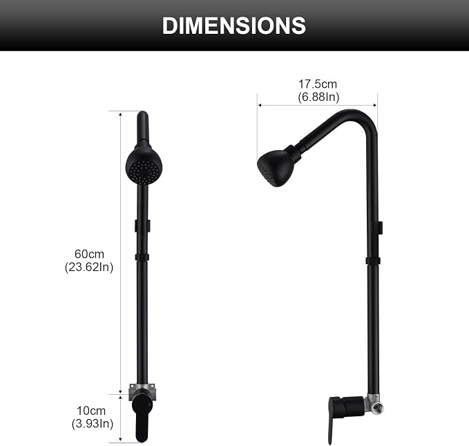 Outdoor Shower System, Matte Black Single Handle Outdoor Shower Faucet - Image 7