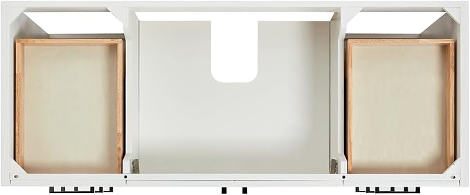 ARIEL Kelly 54 inch Bathroom Vanity Without Sink in White, Bathroom Base Cabinet - Image 5