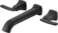 Tub Filler Wall Mount Tub Faucet Black High Flow Long Spout Reach Roman Bathtub by QinkellSanitaryWare