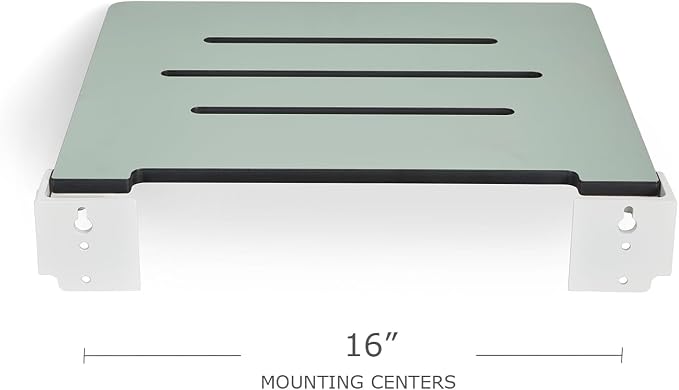 18 inch Silhouette Slimline Folding Wall Mount Shower Bench Seat, Sea Green Seat - Image 7