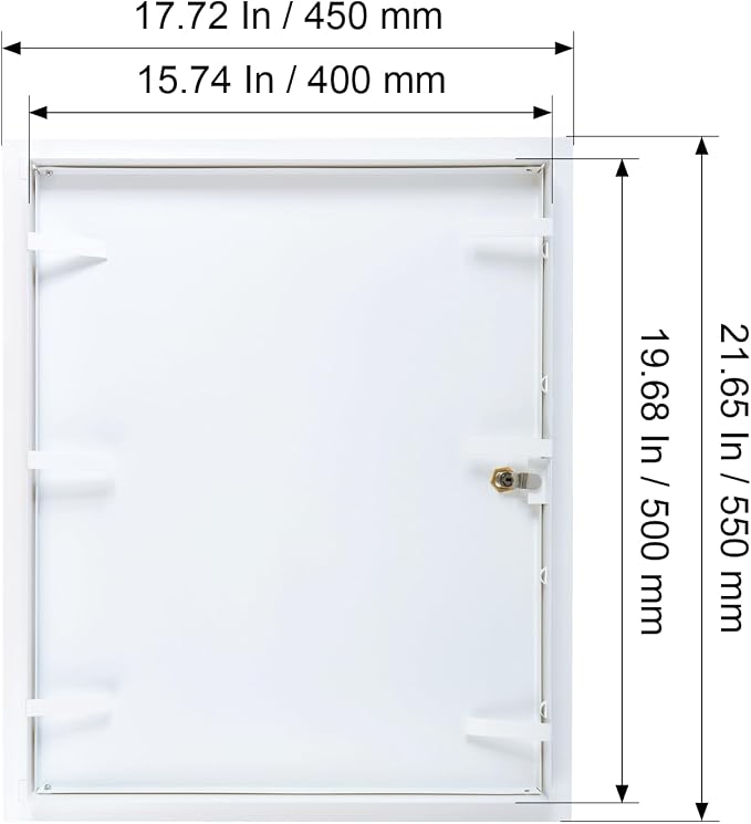 16" x 20" Lockable White Metal Access Panel. Service Shaft Door Panel - Image 5