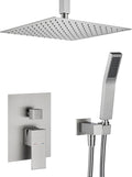 Shower System 12 Inches Rain Shower Combo Set Brushed Nickel Ceiling Mount by ArtiquaSanitaryWare