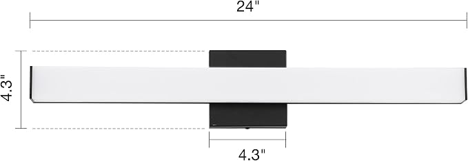 Bathroom Vanity Light Brushed Nickel Square LED 24 inch 14W 4000K Natural White - Image 2