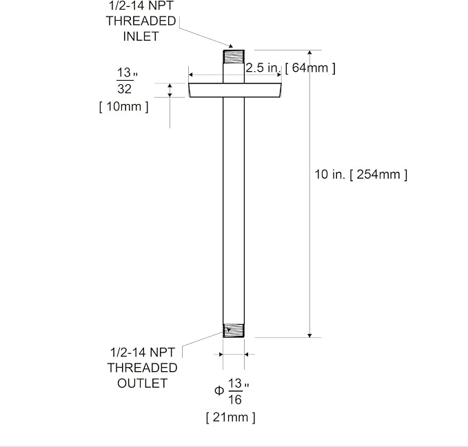 OFFO Shower Arm with Flange, 10 in Oil Rubbed Bronze Ceiling Mount Replacement - Image 7