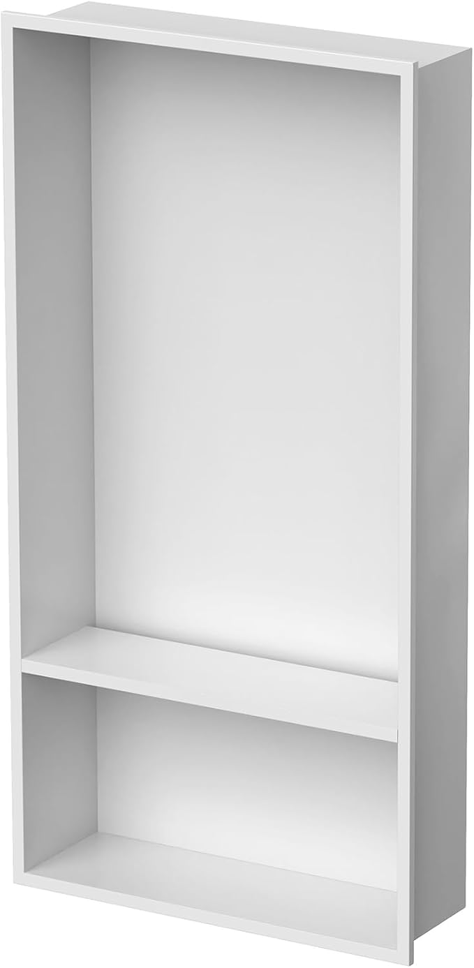 Homevacious 13" X 25" Stainless Steel Shower Niche No Tile Needed Double - Image 8