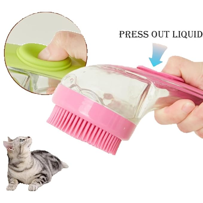 Pet Bath Brush with Silicone Bristles – Grooming Massage Tool with Liquid - Image 3