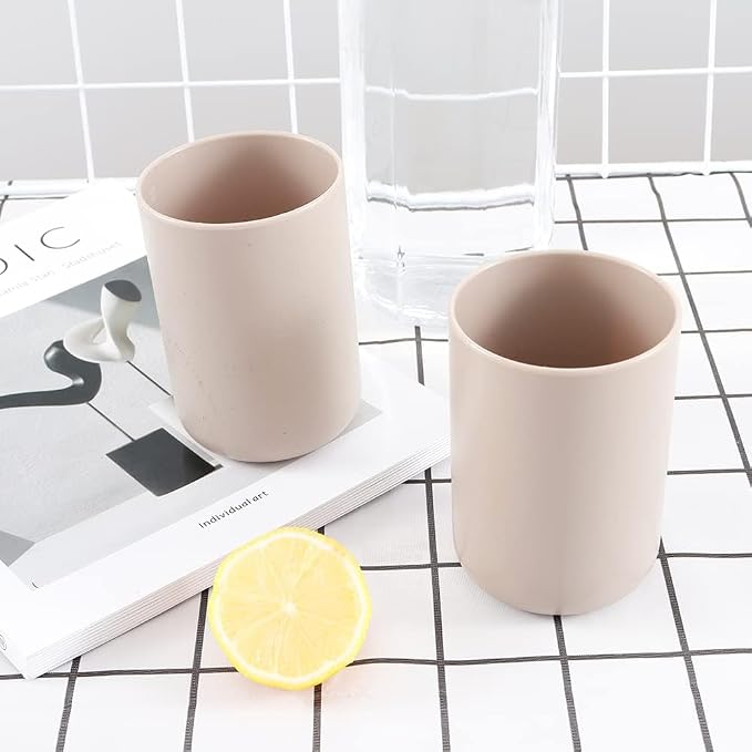 Bathroom Tumblers 2Pcs, Mouthwash Cup, Toothbrush Holders, Drink Mug, Pen Holder - Image 5