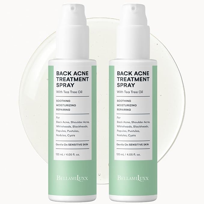 Back and Body Acne Treatment Spray: 2% Salicylic Acid & Tea Tree Oil Bacne Spray by CLEARSKINTRUECONFIDENCE