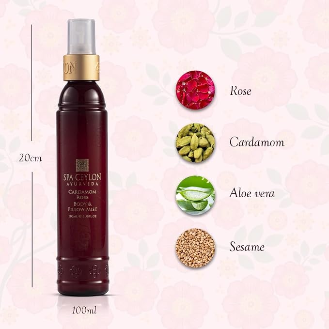 SPA CEYLON Cardamom Rose Body and Pillow Mist | Refreshing Skin Care Spray | - Image 3