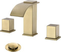 Luxury Brass 8 Inch Modern Widespread Waterfall Bathroom Sink Faucets by MRFAUCET