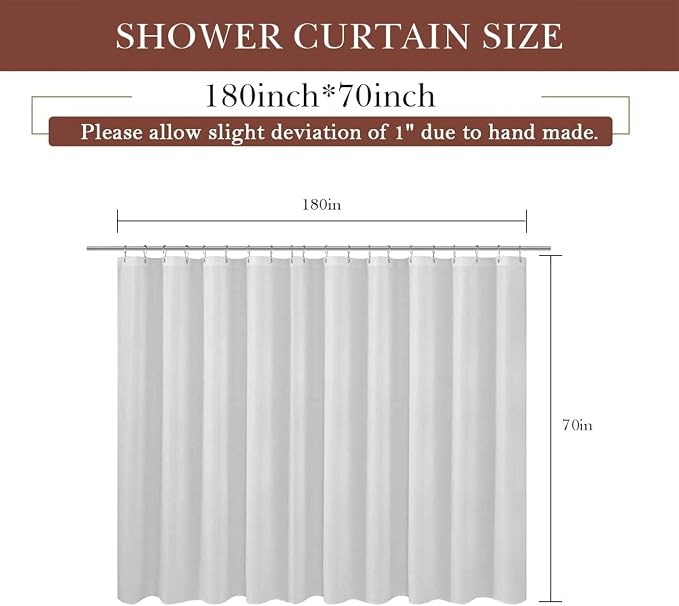zokyer Clawfoot Tub Shower Curtain Wrap Around Round 180x70 Inch Clear Bathtub - Image 5