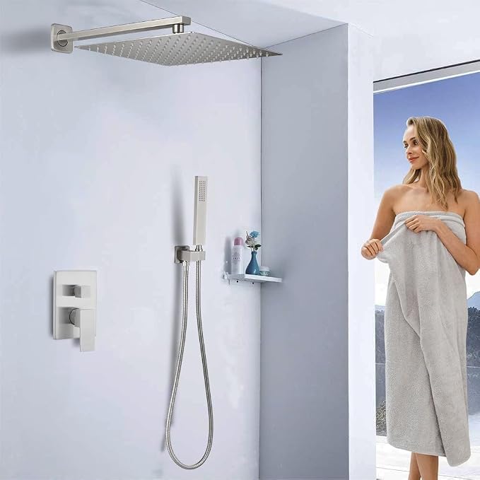Shower Faucet Set 16 Inch Wall Mount Rain Shower System, All Metal Shower - Image 2