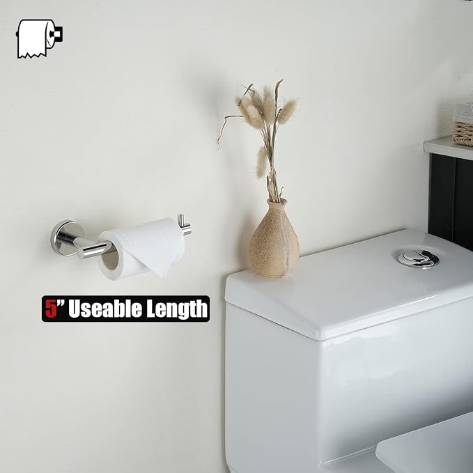 JQK Bathroom Hardware Towel Bar Set, 5-Piece Bath Accessories Set Polished - Image 7