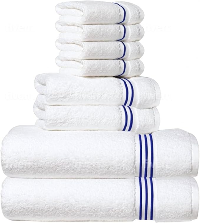 8-Piece Premium Towel Set, 2 Bath Towels, 2 Hand Towels, and 4 Wash Cloths by SIMPLI-MAGIC