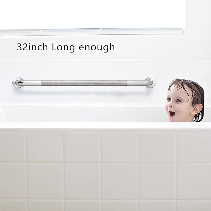 Shower Grab Bar, 2 Pack 32 Inch Bathroom Grab Bar, 304 Stainless Steel 1.25" - Image 6