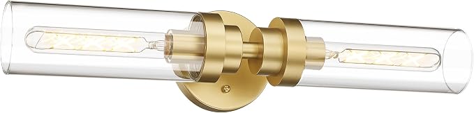 Emak Modern 22 Inch Gold Bathroom Light Fixtures Over Mirror, Cylinder Bathroom by EmakLighting