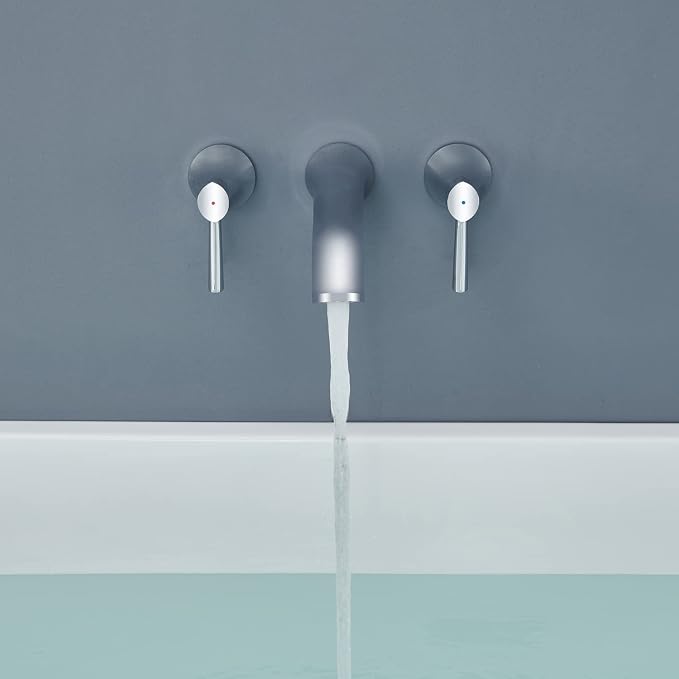 Wall Mount Tub Filler, Roman Tub Faucet Polished Chrome Brass Bathtub Faucets - Image 9