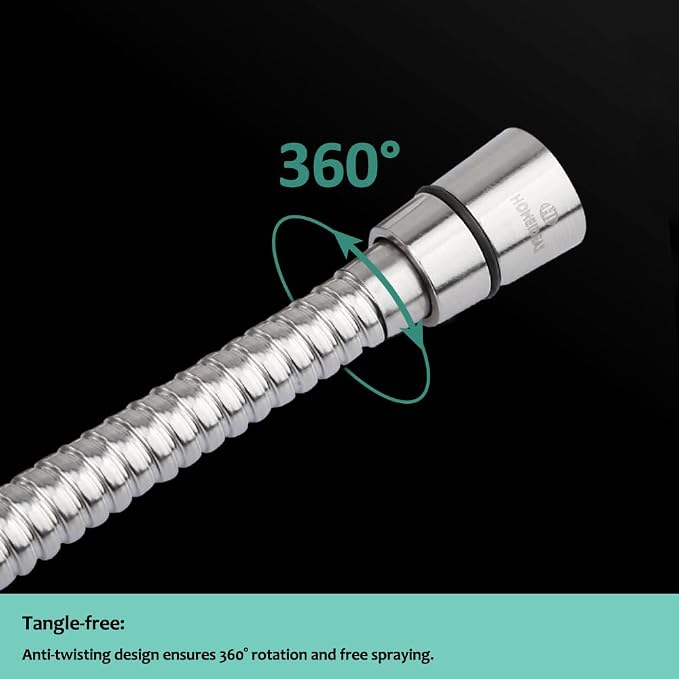 HOMEIDEAS 60 inches Shower Hose, 5 feet Long 304 Stainless Steel Handheld - Image 6