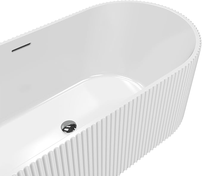 67" Acrylic Freestanding Bathtub, cUPC Certified Free Standing Tub, Chrome - Image 6