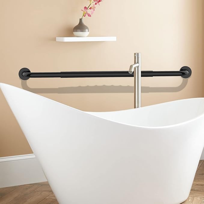 36 Inch Shower Grab Bar w/Anti Slip Rubber Grip, Munzong Black Stainless Steel - Image 7