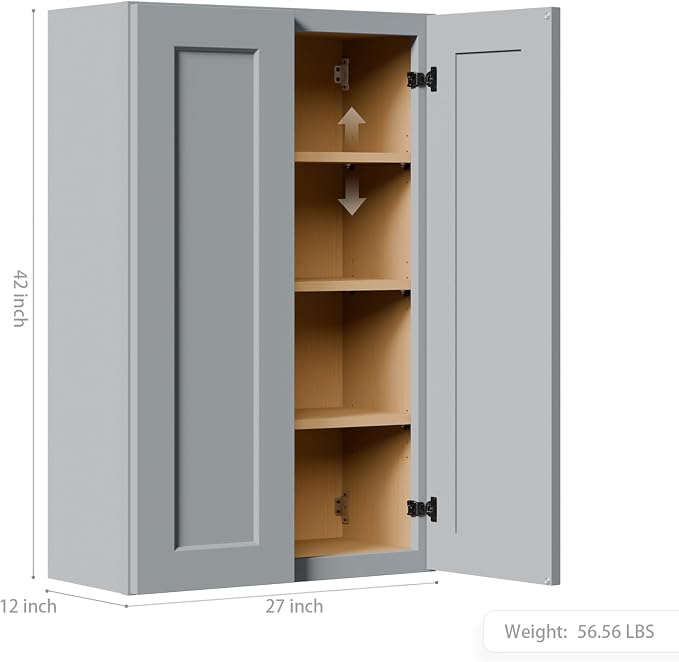 27 Inch Medicine Cabinet Wall Mounted, Solid Wood Over The Toilet Storage - Image 3