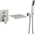 Wall Mount Tub Filler Waterfall Tub Faucet Brushed Nickel Bathtub Faucet Brass by wowkksanitaryware