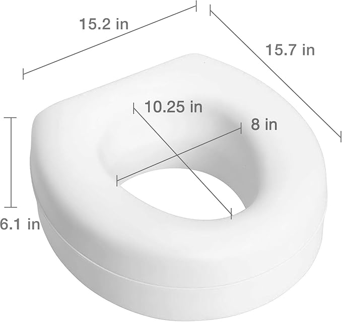 HealthSmart Enhanced Comfort 5" Raised Toilet Seat Risers - Image 7