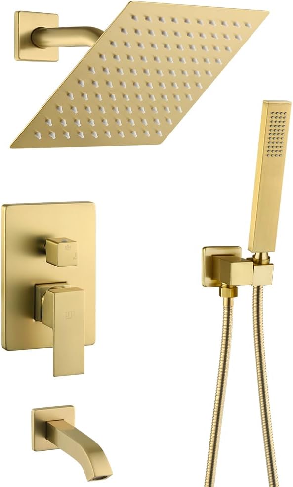 POP SANITARYWARE Brushed Gold Shower System Bathroom Shower Faucet Set by POPSANITARYWARE