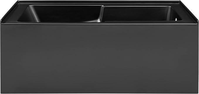 Voltaire 60 in. x 32 in. Acrylic Matte Black, Skirted Alcove, Right-Hand Drain by SwissMadison