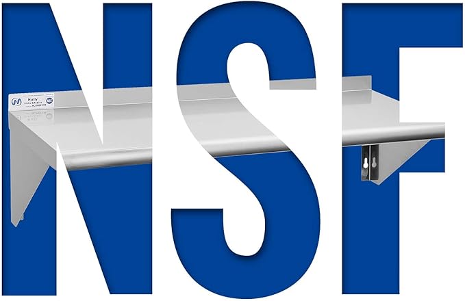 Hally Stainless Steel Shelf 12 x 36 Inches 250 lb, NSF Commercial Wall Mount - Image 6