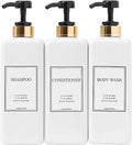 Modern Gold Design Pump Bottle Set 27 oz Refillable Shampoo and Conditioner by HARRA+HOME