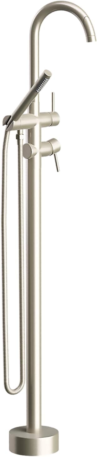 Freestanding Bathtub Faucet, Tub Filler Floor Mount Stand Bathtub Faucet Brass by Unknown