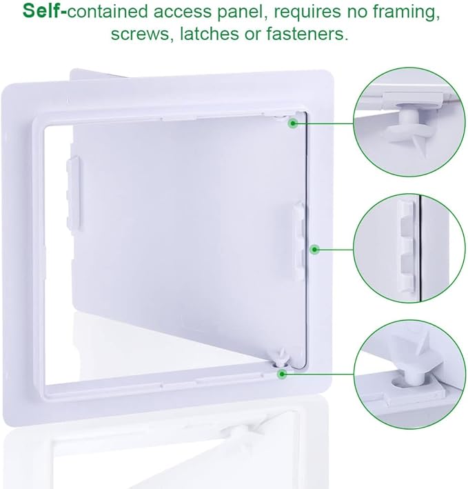 Plumbing Access Panel for Drywall 6 x 6 Inch Plastic Access Door Removable Wall - Image 3