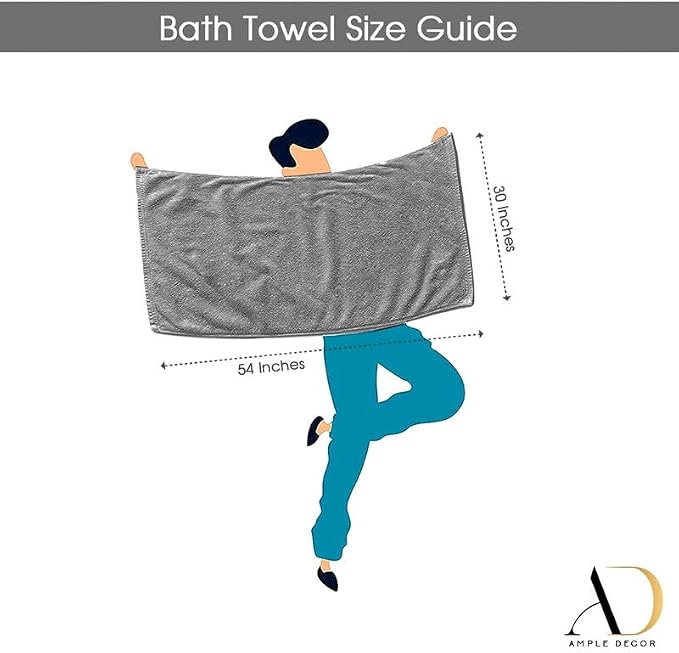 Ample Decor Bath Towel Sets 30 X 54 Inch Soft and Absorbent 100% Cotton 600 GSM - Image 5