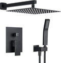 Rain Shower System 12 Inches Shower Combo Set Black Wall Mount Faucet Bathroom by ArtiquaSanitaryWare