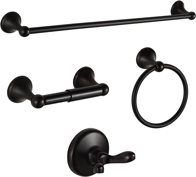 BGL Bathroom Hardware Set, Oil-Rubbed Bronze Adjustable Expandable Towel Bar by BGL